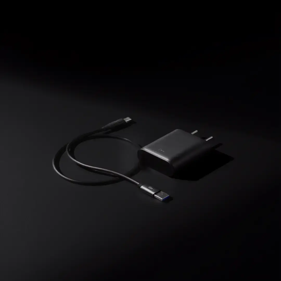 GLF-S2 charger with USB-C to USB-A cable, black, Technova.