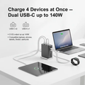 Fast charger 140W 4-Port GaN Charger with AI Display