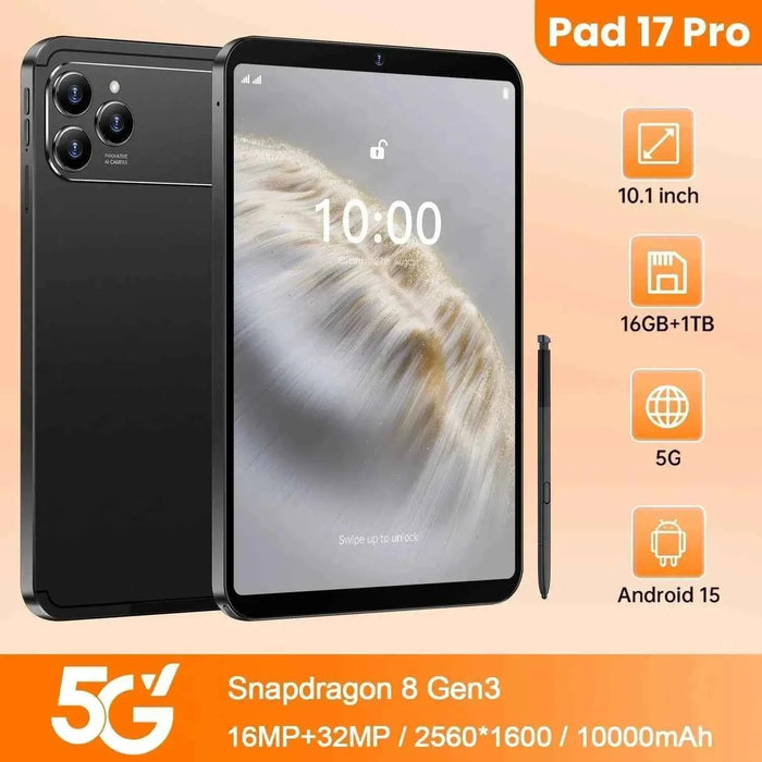10.1-inch Android 5G Tablet — 16GB RAM, 1TB Storage, 10000mAh Battery