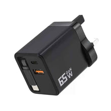 65W GaN Charger with Retractable USB-C Cable — Dual Port A+C