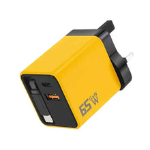 65W GaN Charger with Retractable USB-C Cable — Dual Port A+C